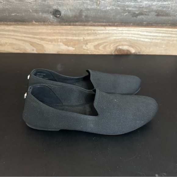 Steve Madden Sabin Black Flats Ladies Size 9 Knit Fabric Slip On Loafers - Picture 4 of 9